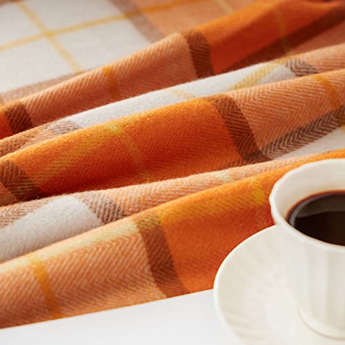 Cozy Orange Plaid Halloween Throw Blanket 50" x 60