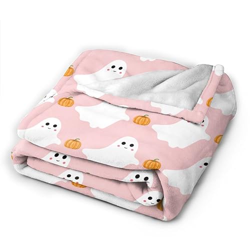 Cute Ghost Pumpkin Halloween Throw Blanket 40"x50