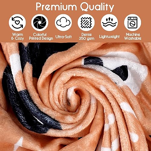 Kawaii Ghost Skeleton Halloween Throw Blanket 60"x50