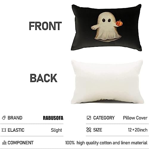 Spooky Ghost and Pumpkin Halloween Pillow Cover