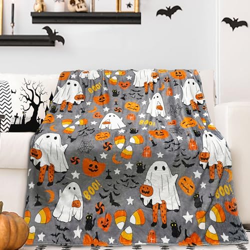 Cozy Pumpkin Throw Blanket for Halloween Decor