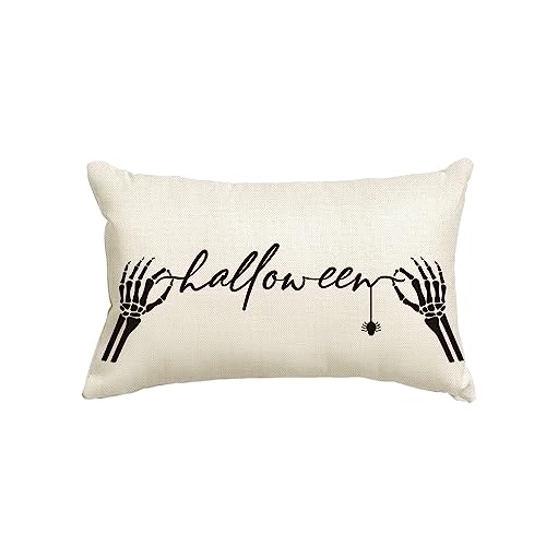 Skeleton Hand Spider Halloween Pillow Cover 12x20