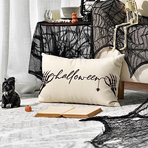 Skeleton Hand Spider Halloween Pillow Cover 12x20
