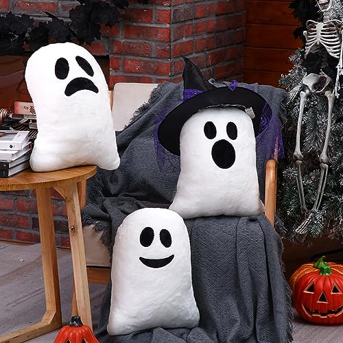 Cute Ghost Shaped Halloween Throw Pillows - 3 Pcs