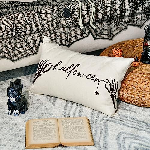 Skeleton Hand Spider Halloween Pillow Cover 12x20
