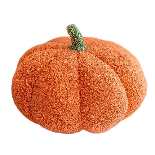 Pumpkin-Shaped Plush Throw Pillow for Halloween Decor