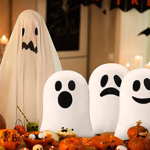 Cute Ghost Shaped Halloween Throw Pillows - 3 Pcs