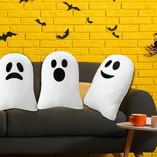 Cute Ghost Shaped Halloween Throw Pillows - 3 Pcs