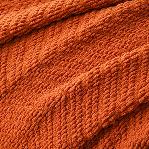 Burnt Orange Halloween Knit Throw Blanket 50"x60