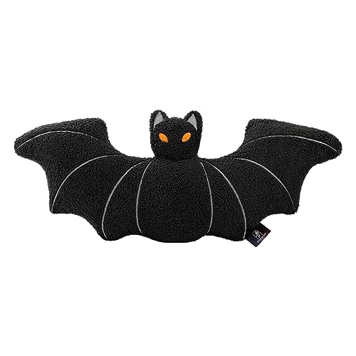 Bat Shaped Halloween Throw Pillow - Black 12x25.5