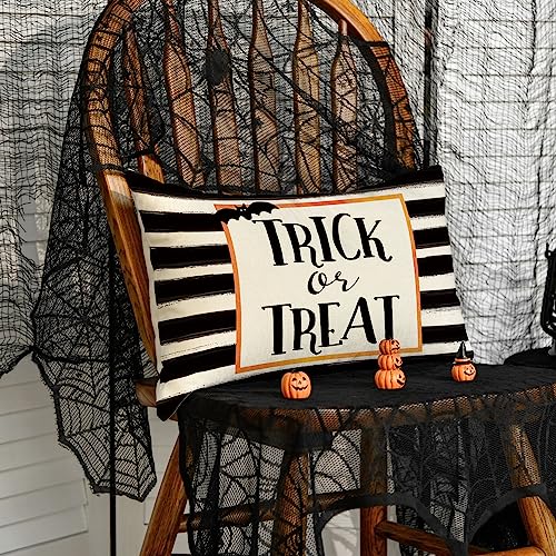 AVOIN Halloween Bat Stripes Throw Pillow Cover