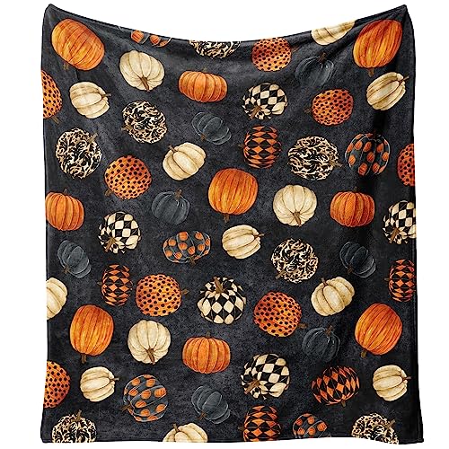 Halloween Pumpkin Fleece Blanket for Cozy Decor