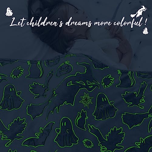 Soft Black Cat Halloween Throw Blanket for Kids