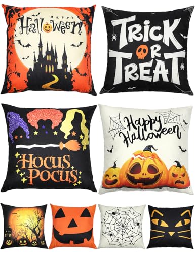 Cute Double-Sided Halloween Pillow Covers Set of 4