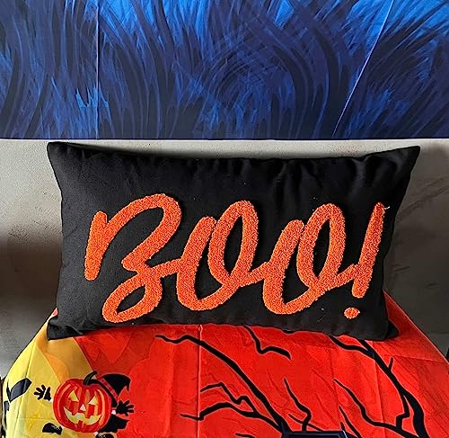 Boo Embroidered Halloween Decorative Pillow Cover