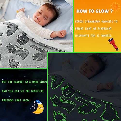 Soft Black Cat Halloween Throw Blanket for Kids