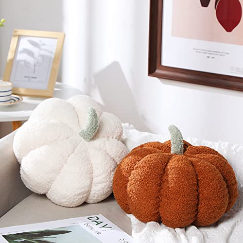 Cozy 3D Pumpkin Plush Pillows - 2 Pack
