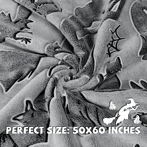 Soft Black Cat Halloween Throw Blanket for Kids