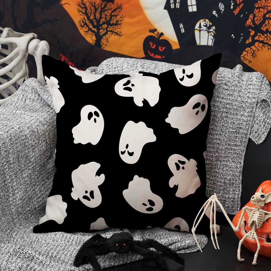 Happy Halloween Ghost Pillow Covers Set of 2