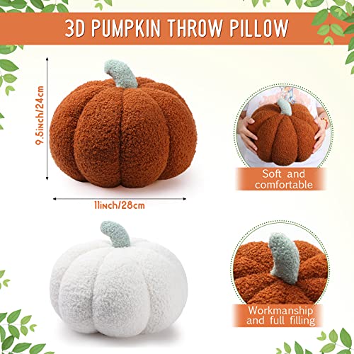 Cozy 3D Pumpkin Plush Pillows - 2 Pack