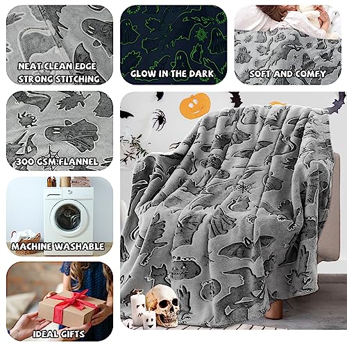 Soft Black Cat Halloween Throw Blanket for Kids
