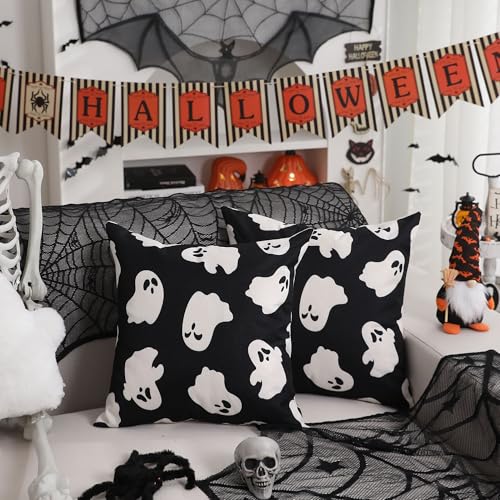 Happy Halloween Ghost Pillow Covers Set of 2