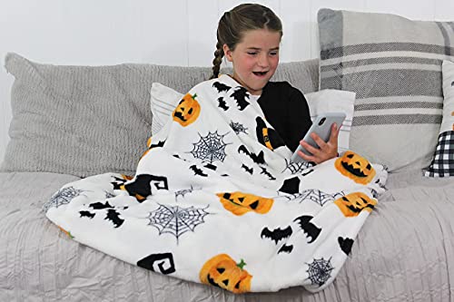 Spooky Spider Webs Fleece Halloween Throw Blanket
