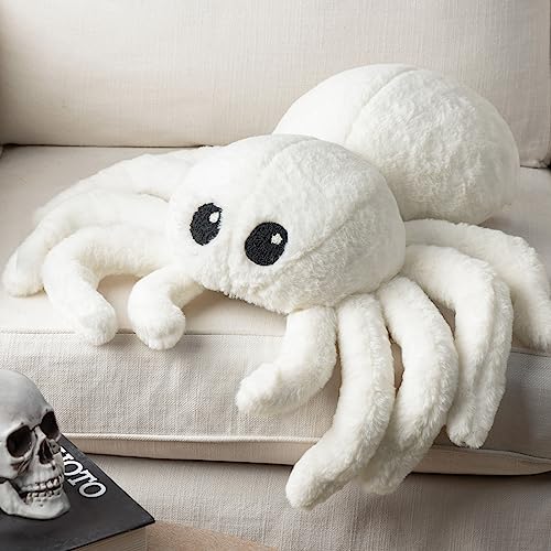 Fluffy Spider-Shaped Halloween Throw Pillow 9x16