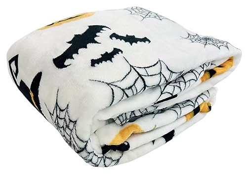 Spooky Spider Webs Fleece Halloween Throw Blanket