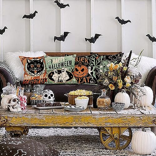 Vintage Halloween Pillow Covers Set of 4