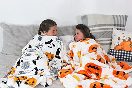 Spooky Spider Webs Fleece Halloween Throw Blanket