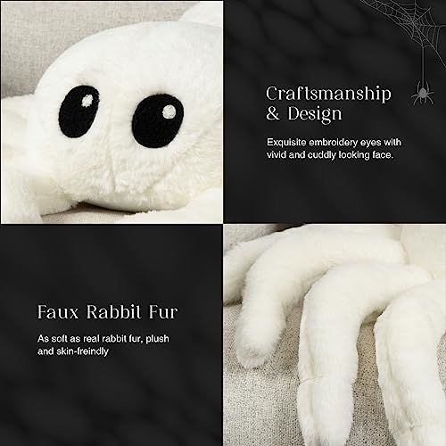 Fluffy Spider-Shaped Halloween Throw Pillow 9x16