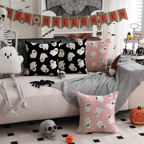 Happy Halloween Ghost Pillow Covers Set of 2