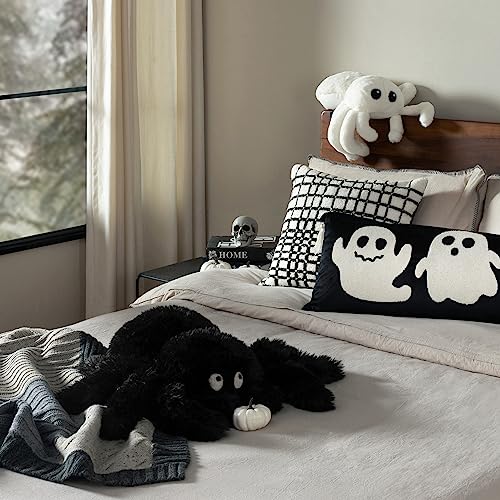 Fluffy Spider-Shaped Halloween Throw Pillow 9x16