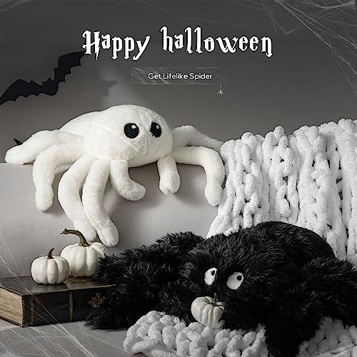 Fluffy Spider-Shaped Halloween Throw Pillow 9x16