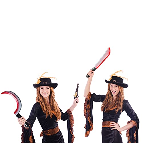 5 Pack Realistic Plastic Machete Props for Halloween