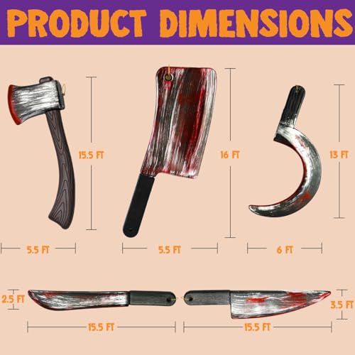 Bloody Halloween Weapons Prop Set - 5 Pieces