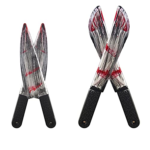 4 Pack Bloody Cleaver Knife Props for Halloween