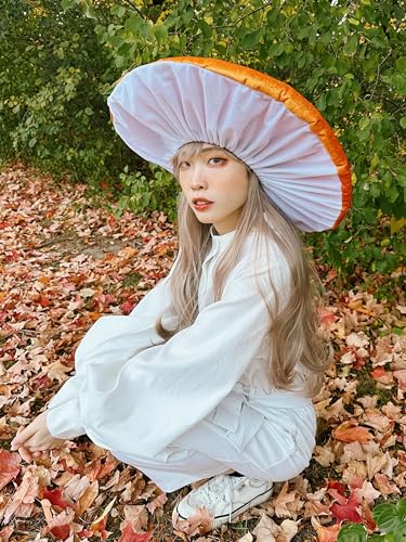 Oversized Orange Mushroom Hat for Halloween Cosplay