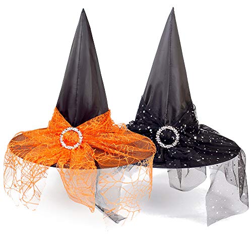 Vintage Witch Hat Set with Lace Veils