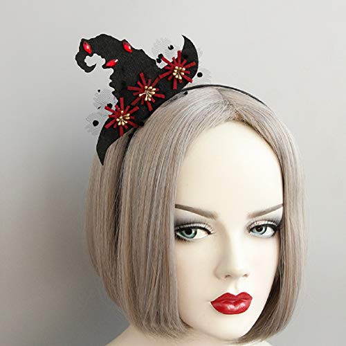 Witch Hat Headband with Flowers for Halloween