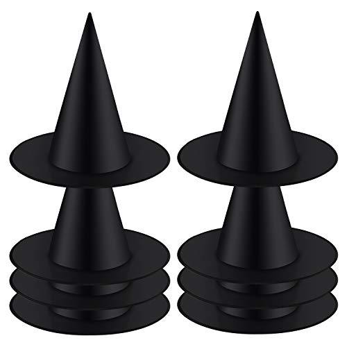 8 Pack Halloween Witch & Wizard Hat Set
