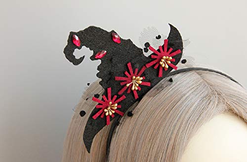 Witch Hat Headband with Flowers for Halloween