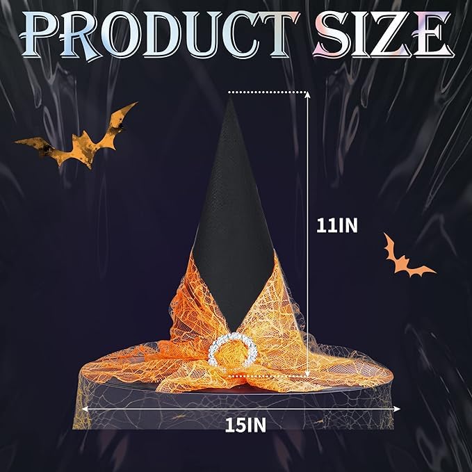 Vintage Witch Hat Set with Lace Veils