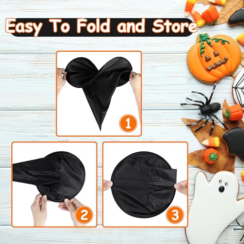 12 Halloween Witch Hats & 32 3D Bat Stickers
