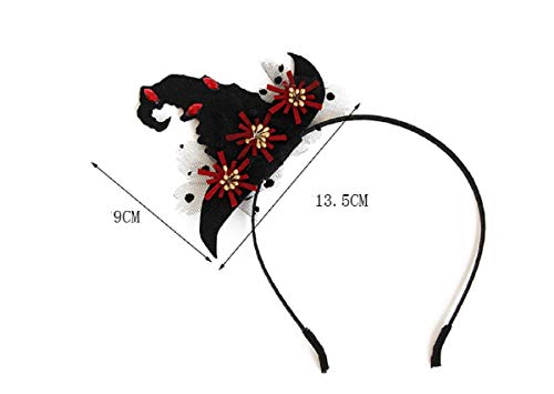 Witch Hat Headband with Flowers for Halloween