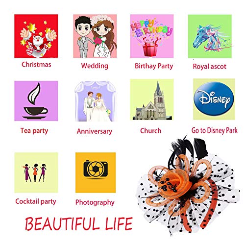 Orange and Black LED Halloween Fascinator Headband