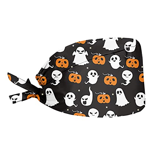 Ghost Pumpkin Print Hats for Halloween Fun