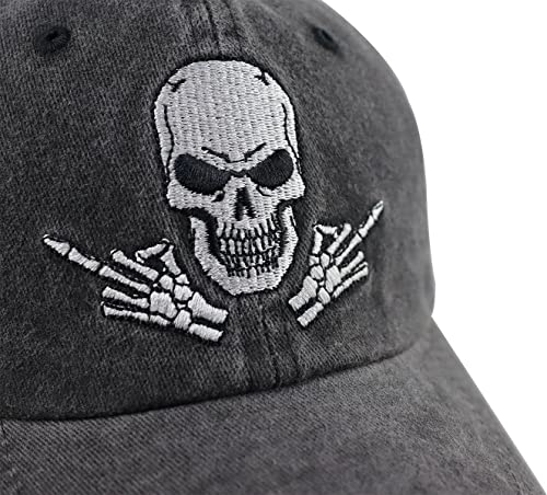 Funny Skull Finger Hat - Halloween Baseball Cap