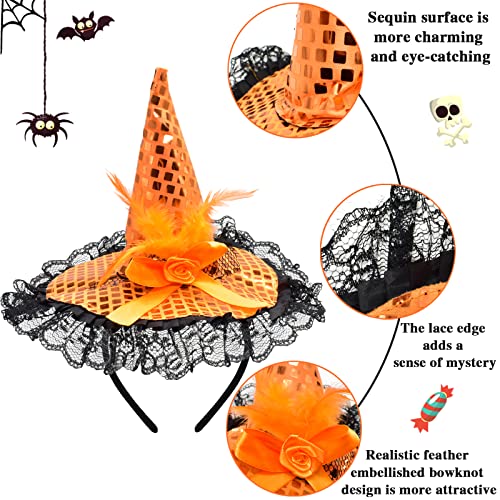 6 Pcs Cute Witch Hat Headbands for Halloween